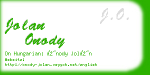 jolan onody business card